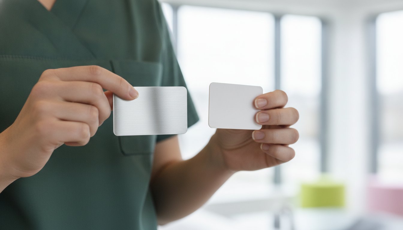 Navneskilt i metal eller plast? Den ultimative sammenligning til sundhedspersonale