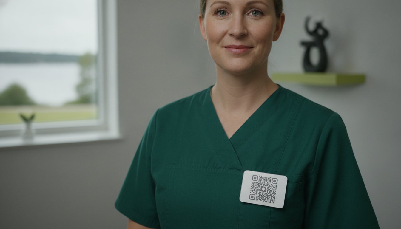 Navneskilt med QR-kode: Fremtidens løsning til sundhedspersonale og klinikker (2026 Guide)