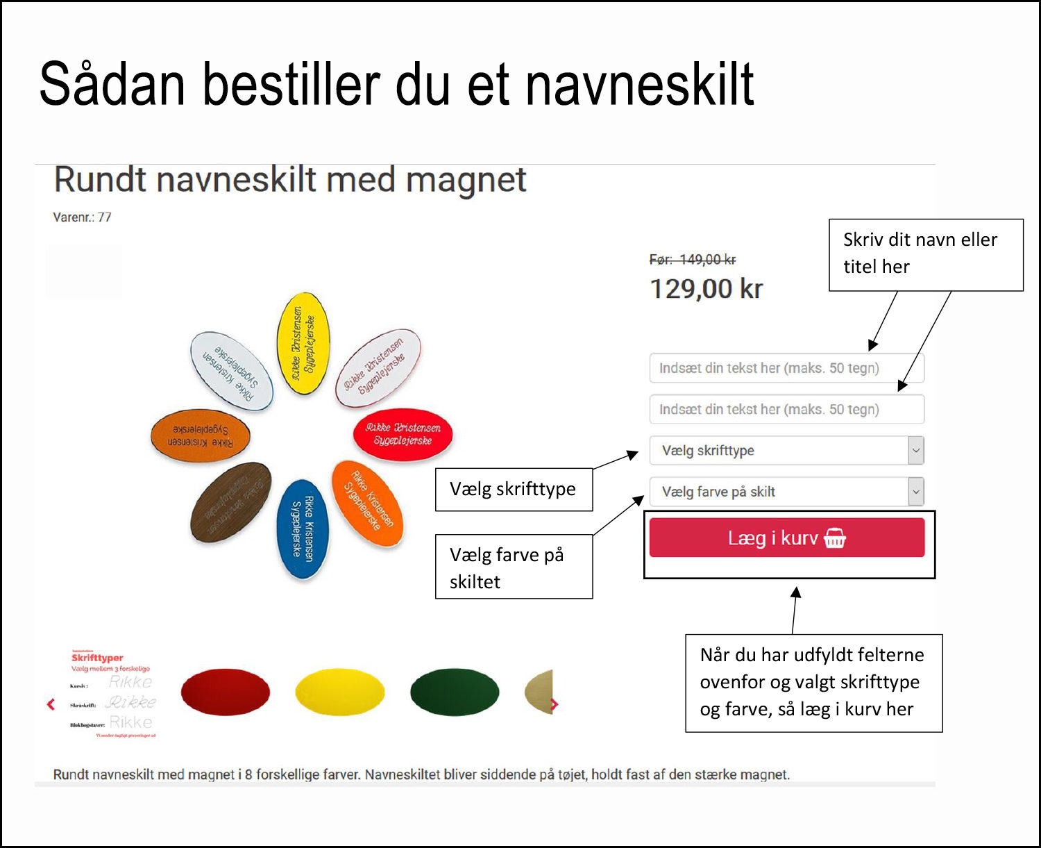 Hvordan bestiller jeg et navneskilt?