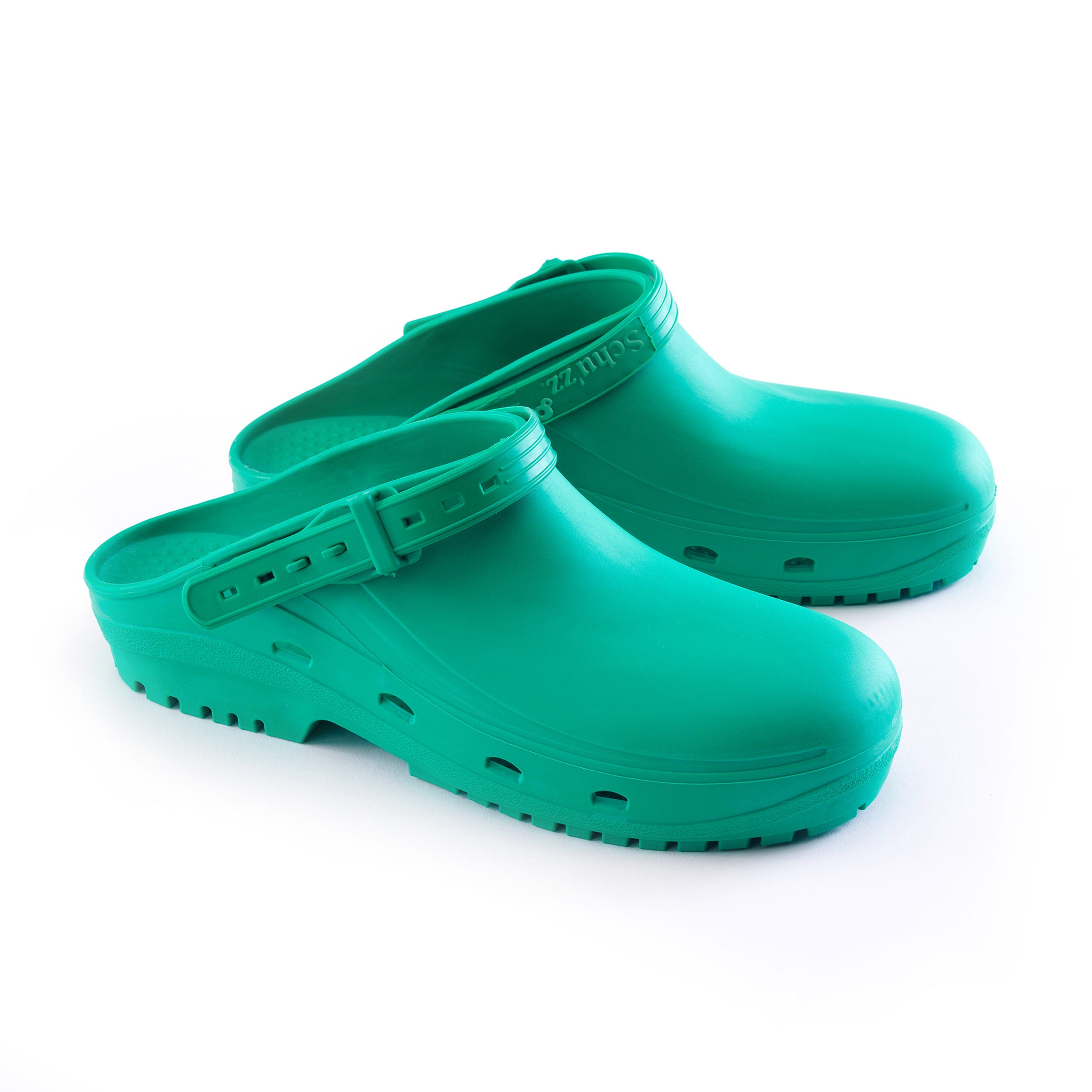 Grøn Autoklaverbar clog med antistatiske skridhæmmende såler