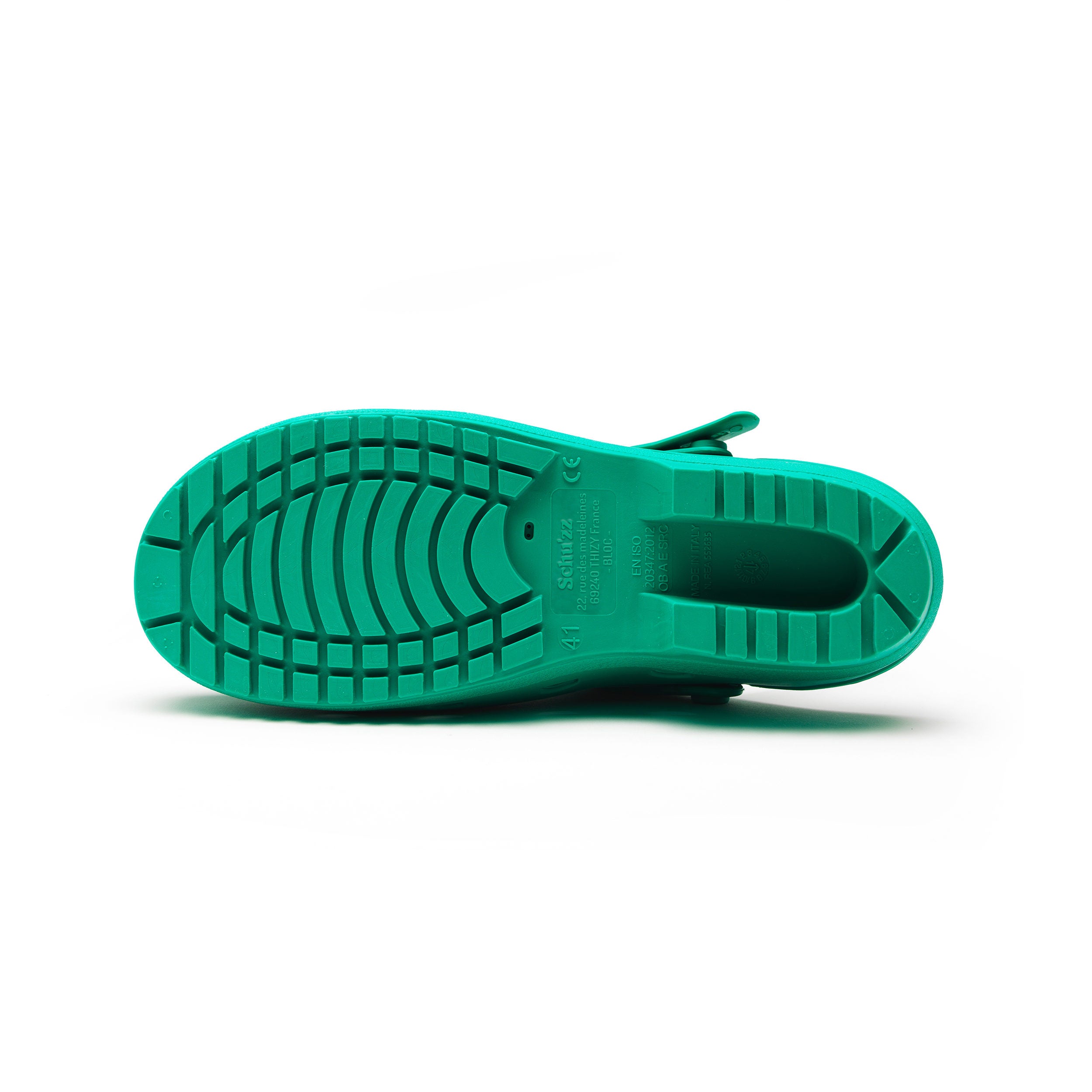 Grøn Autoklaverbar clog med antistatiske skridhæmmende såler