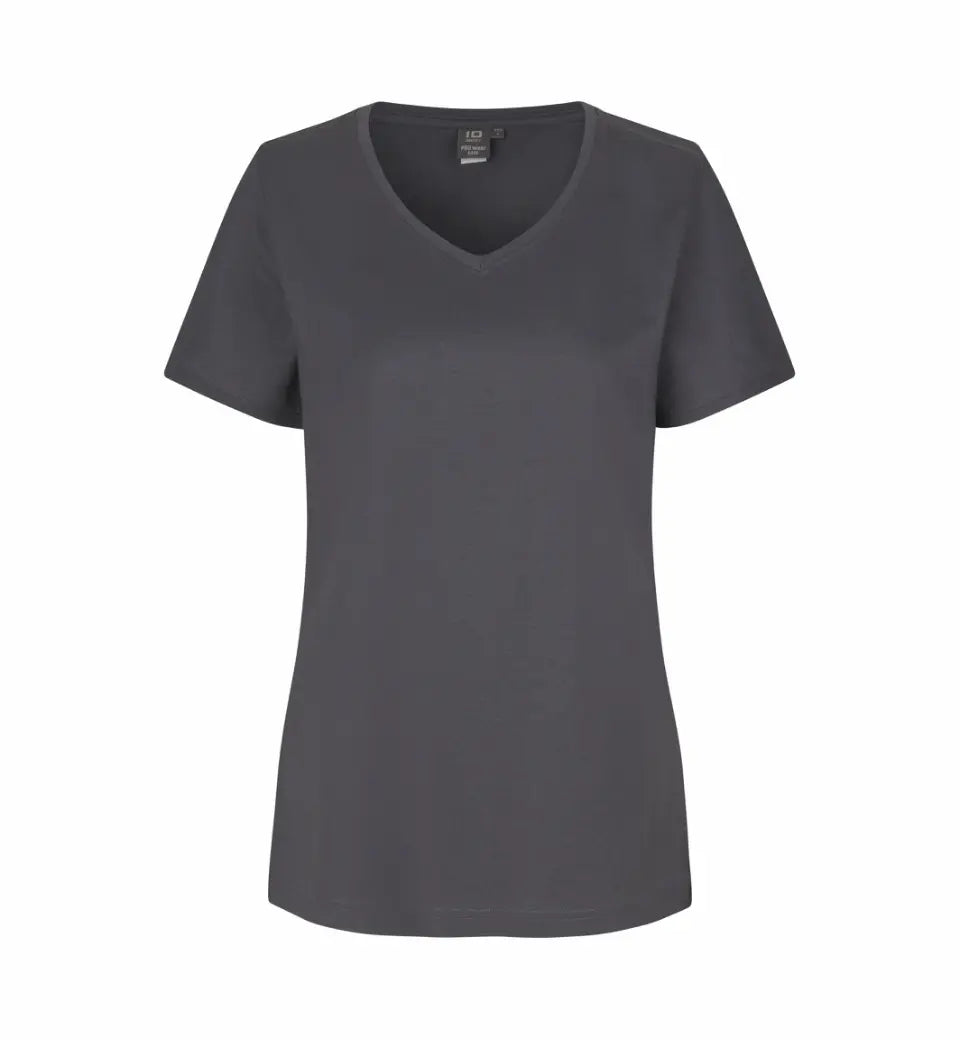 Mørkegrå dame t-shirt med v-hals