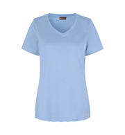 Lyseblå dame t-shirt med v-hals