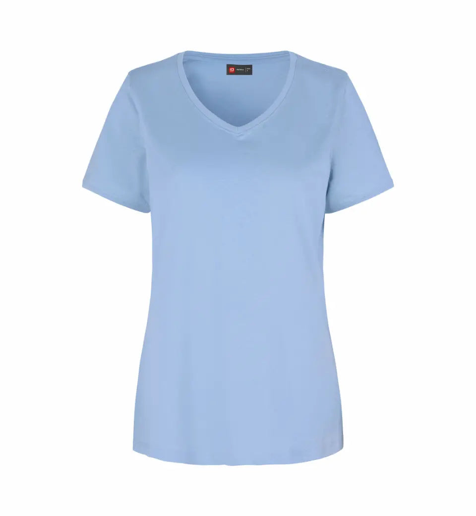 Lyseblå dame t-shirt med v-hals