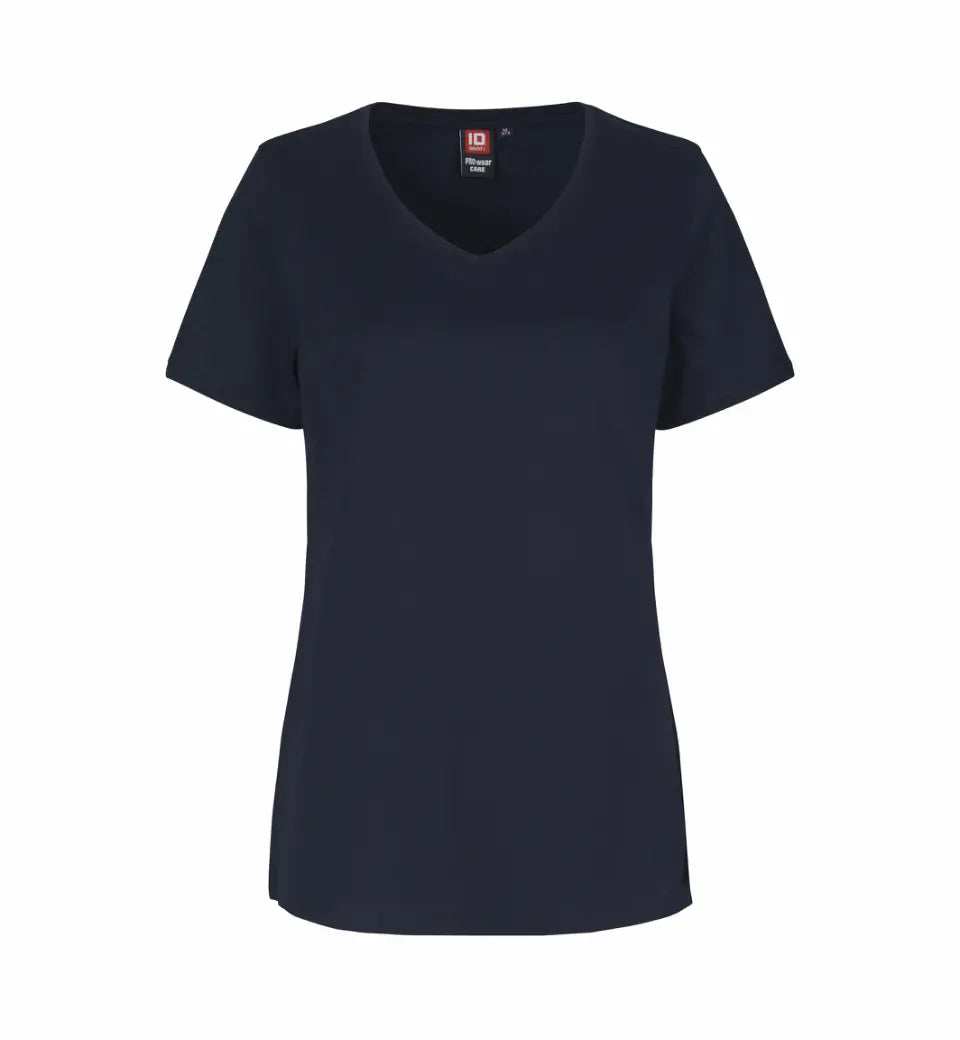 Navy dame t-shirt med v-hals