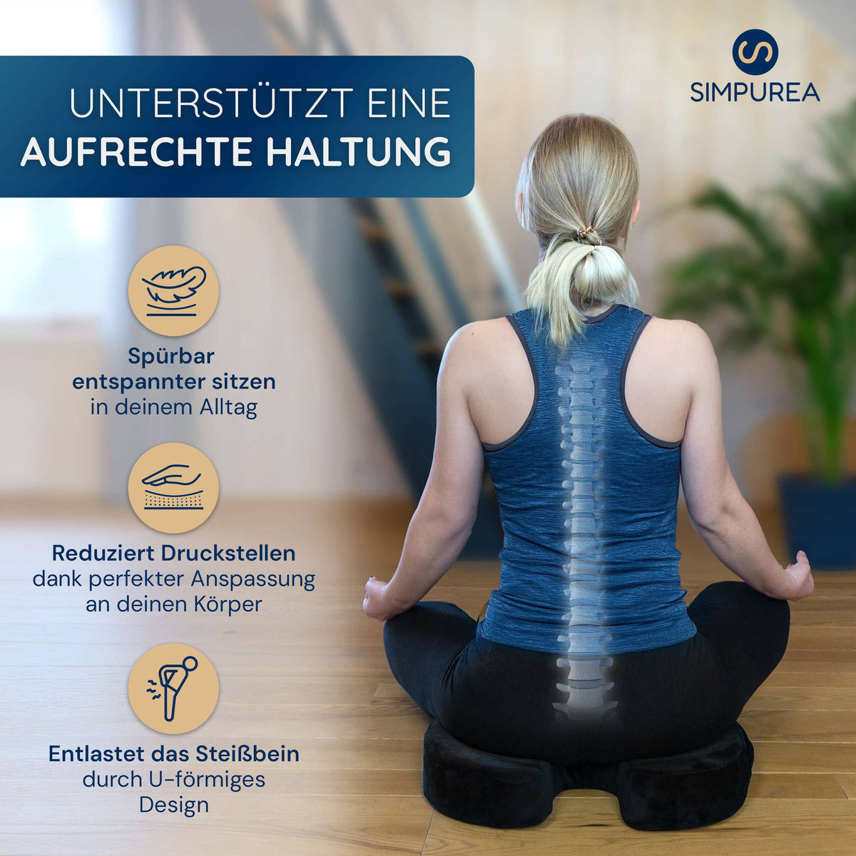 Ortopædisk siddepude – ergonomisk støtte med gel og memory foam