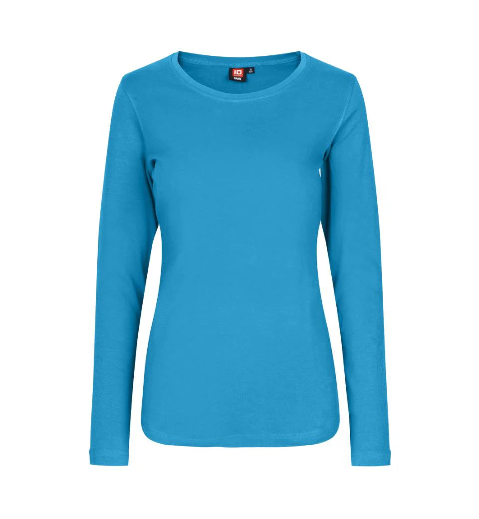 Turkis farvet langærmet dame t-shirt