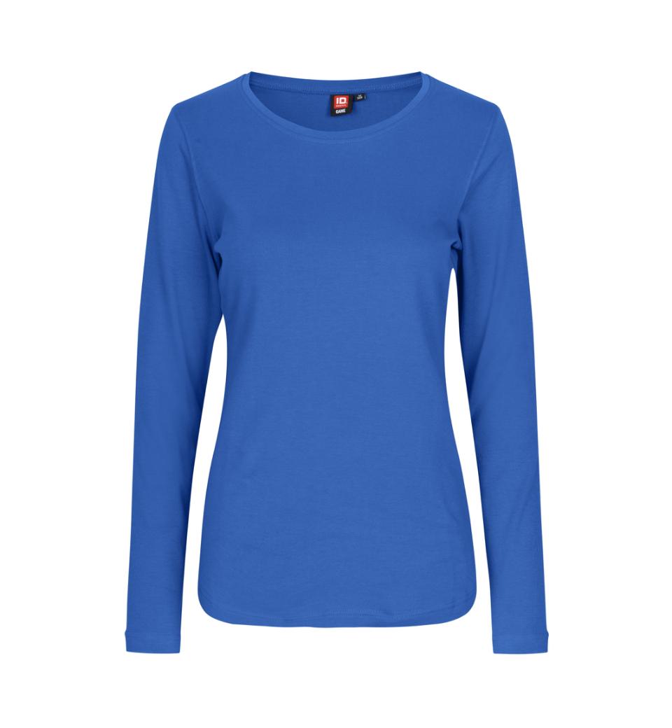 Blå langærmet dame t-shirt