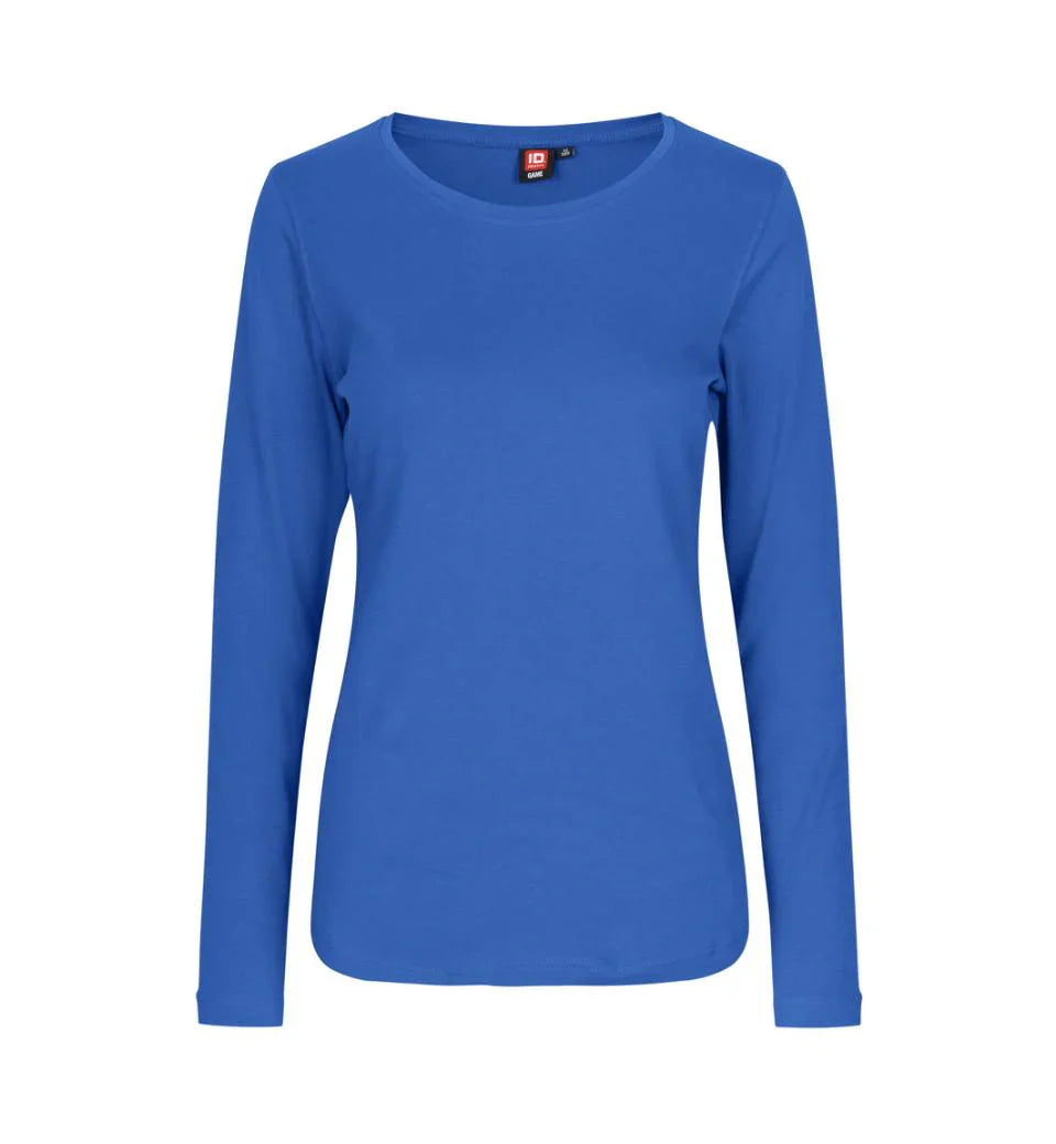 Blå langærmet dame t-shirt