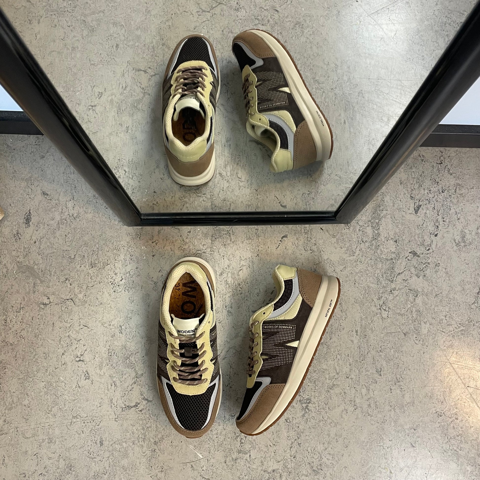 Woden Rigmor Open Mesh – let & åndbar sneaker i Chocolate Multi
