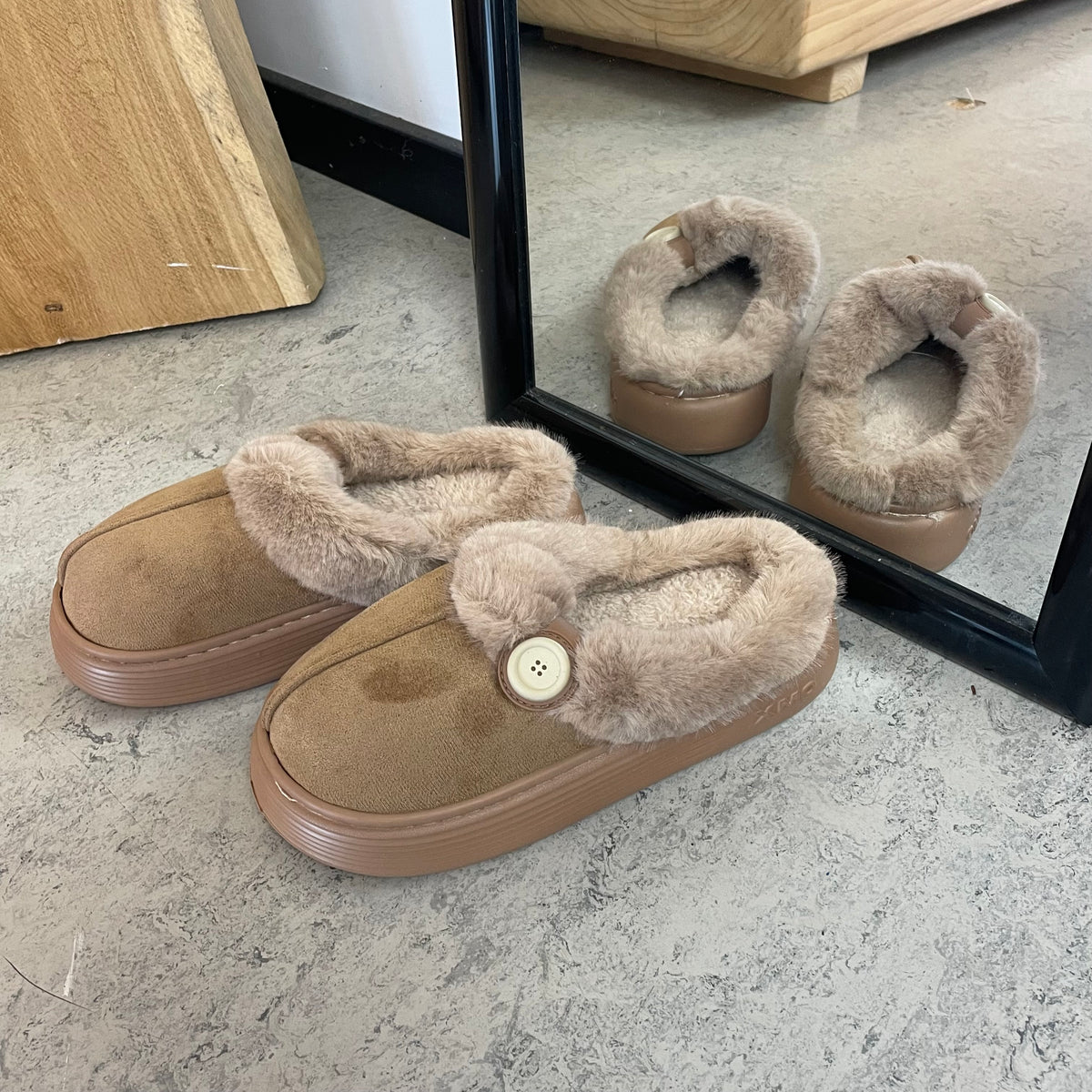 Matstar slip in – varm og bred hjemmesko med tyk, blød sål