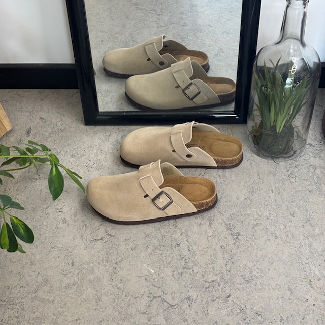 Sandfarvede Cruz slip-on sko med svangstøtte