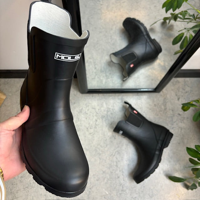 Sort Mols gummistøvle med lavt skaft