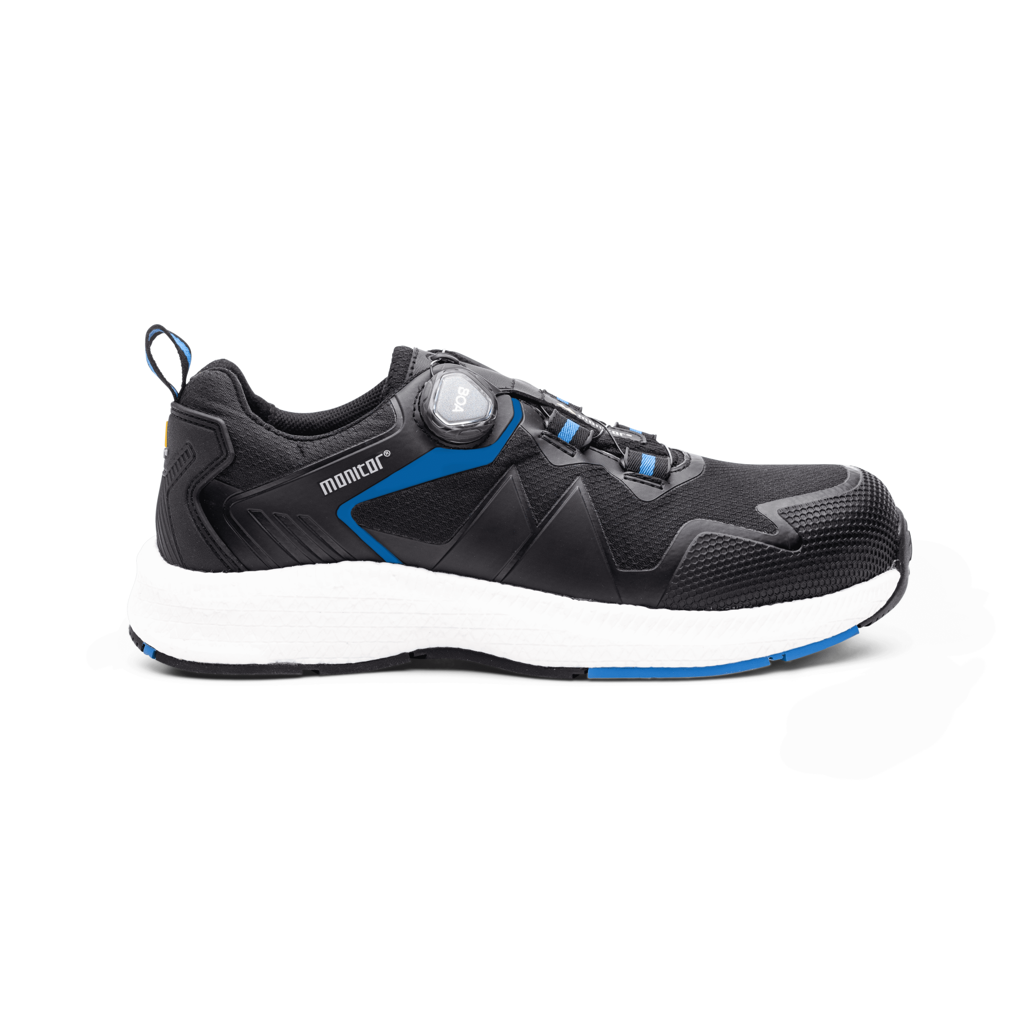 Sort sikkerhedssko med tåværn.