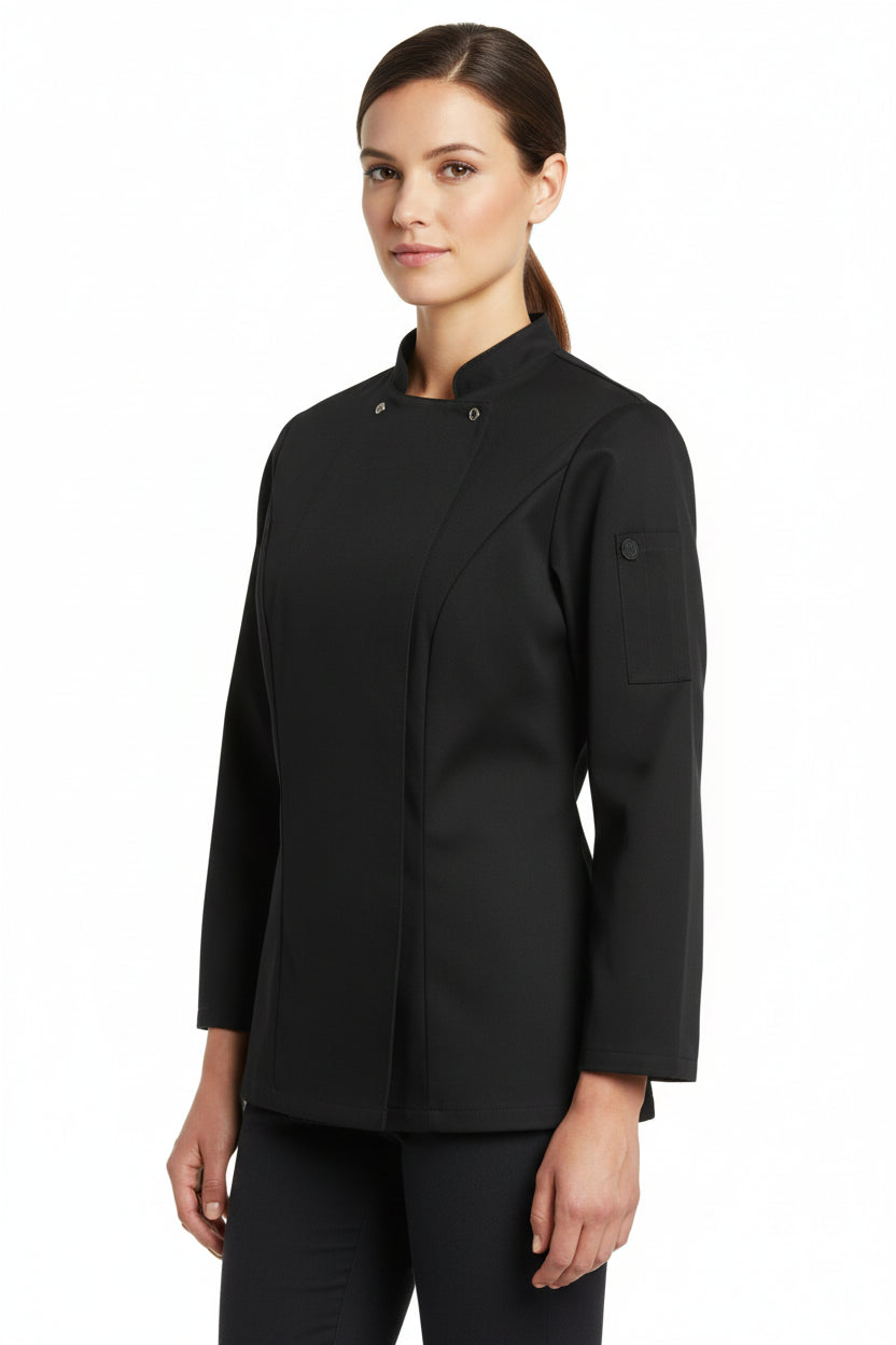 Nybo Sort Dame Taste Kokkejakke, Langærmet, Slidstærk, Komfort