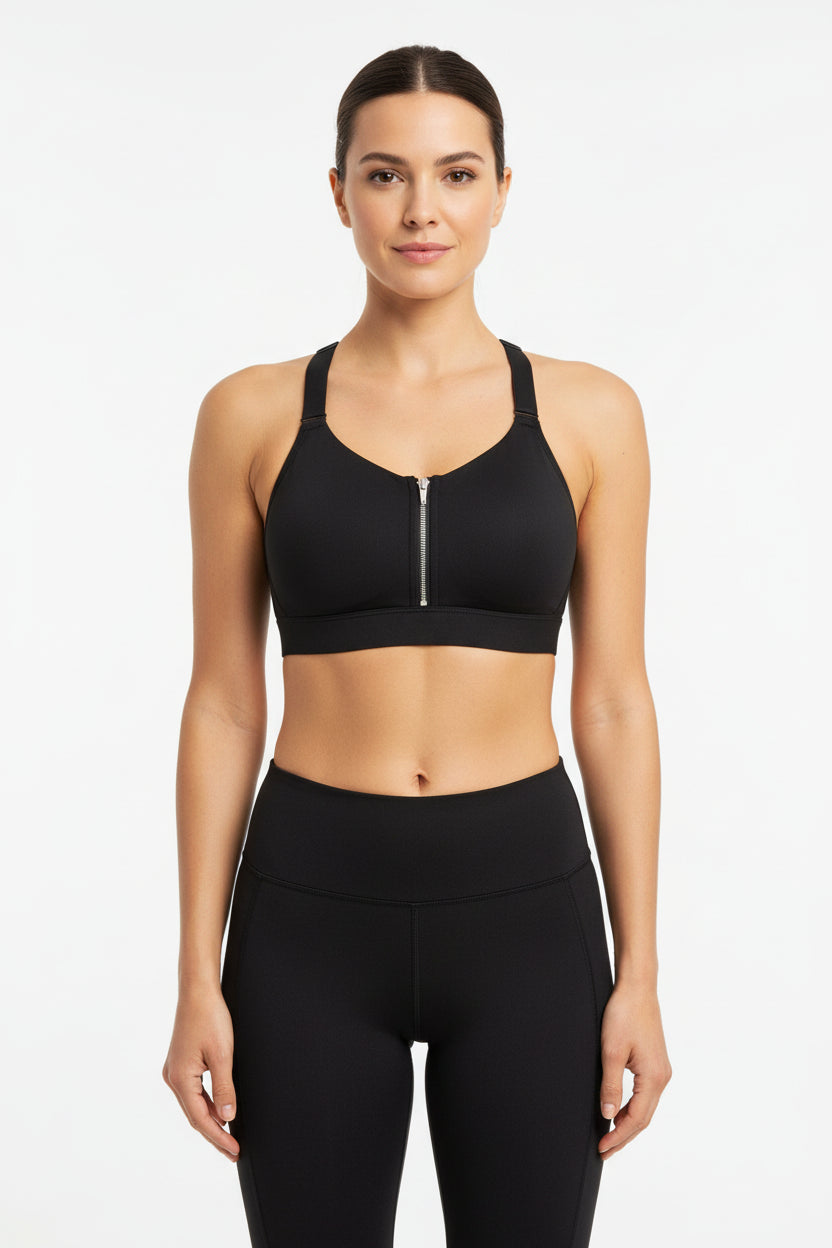 BH med lynlås i front