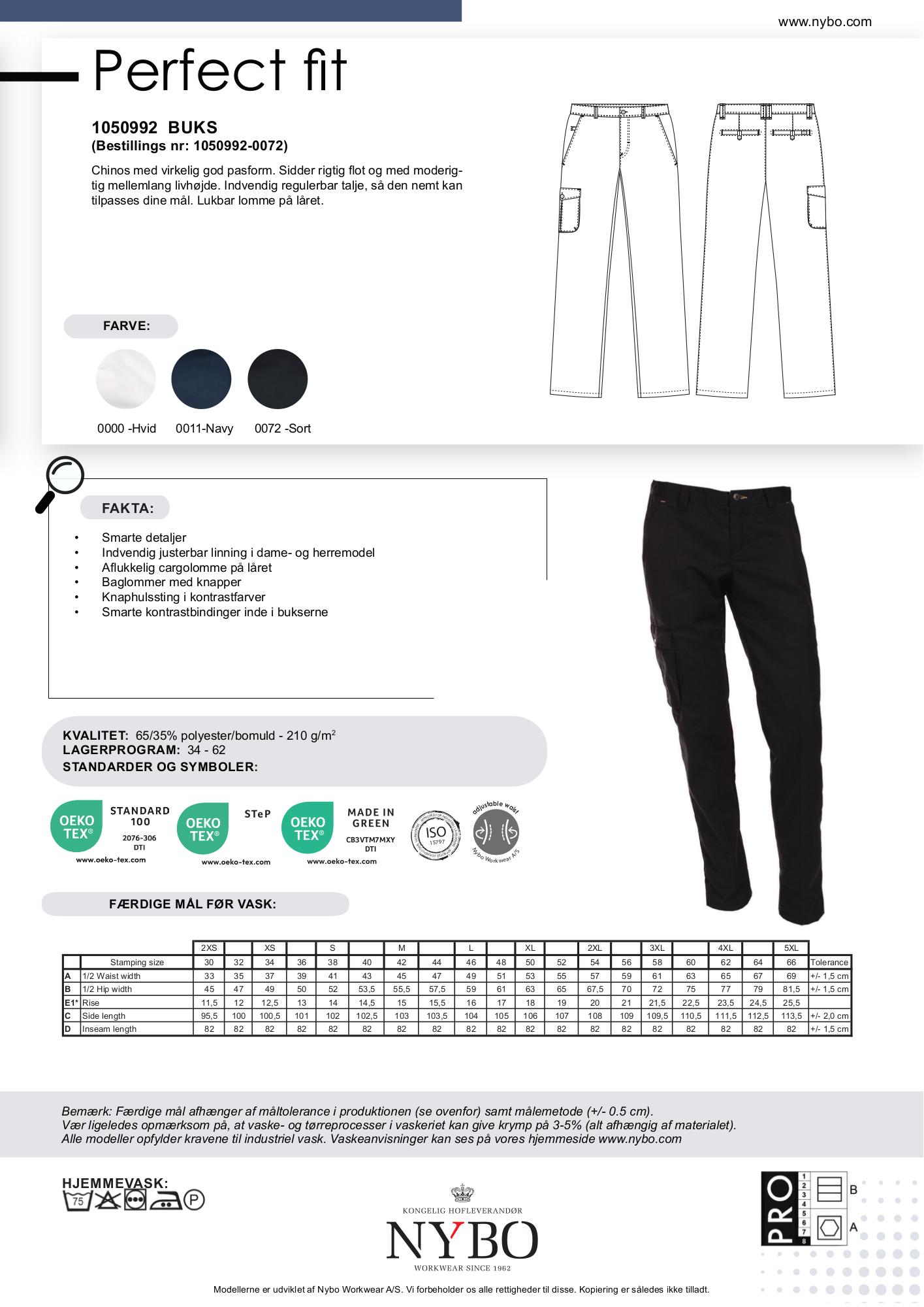 Nybo Sort Dame Perfect Fit Chinos, God Pasform, Regulerbar Talje, Slidstærk