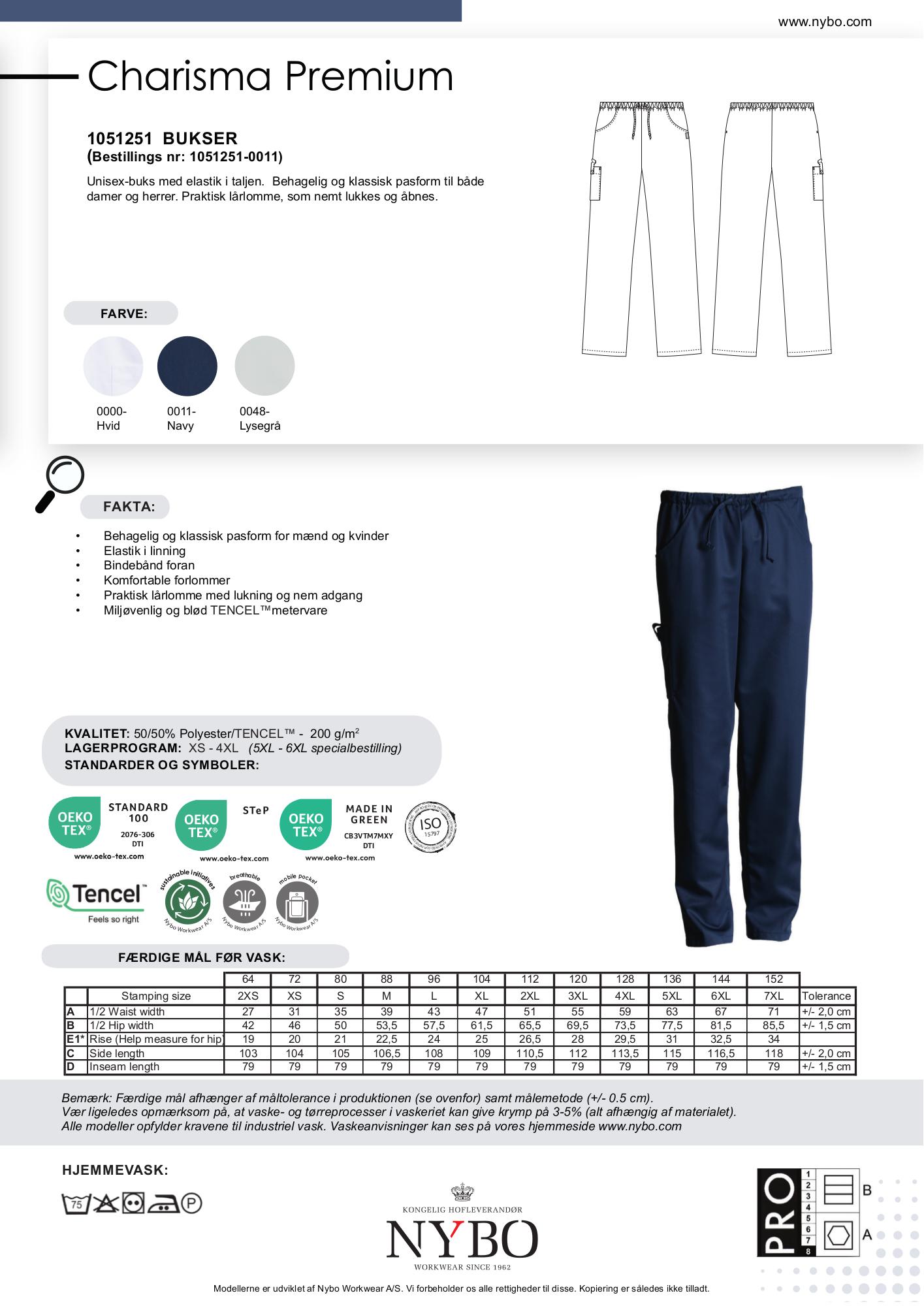 Nybo Navy Unisex Charisma Bukser, Elastik, Temperaturregulerende, Slidstærk