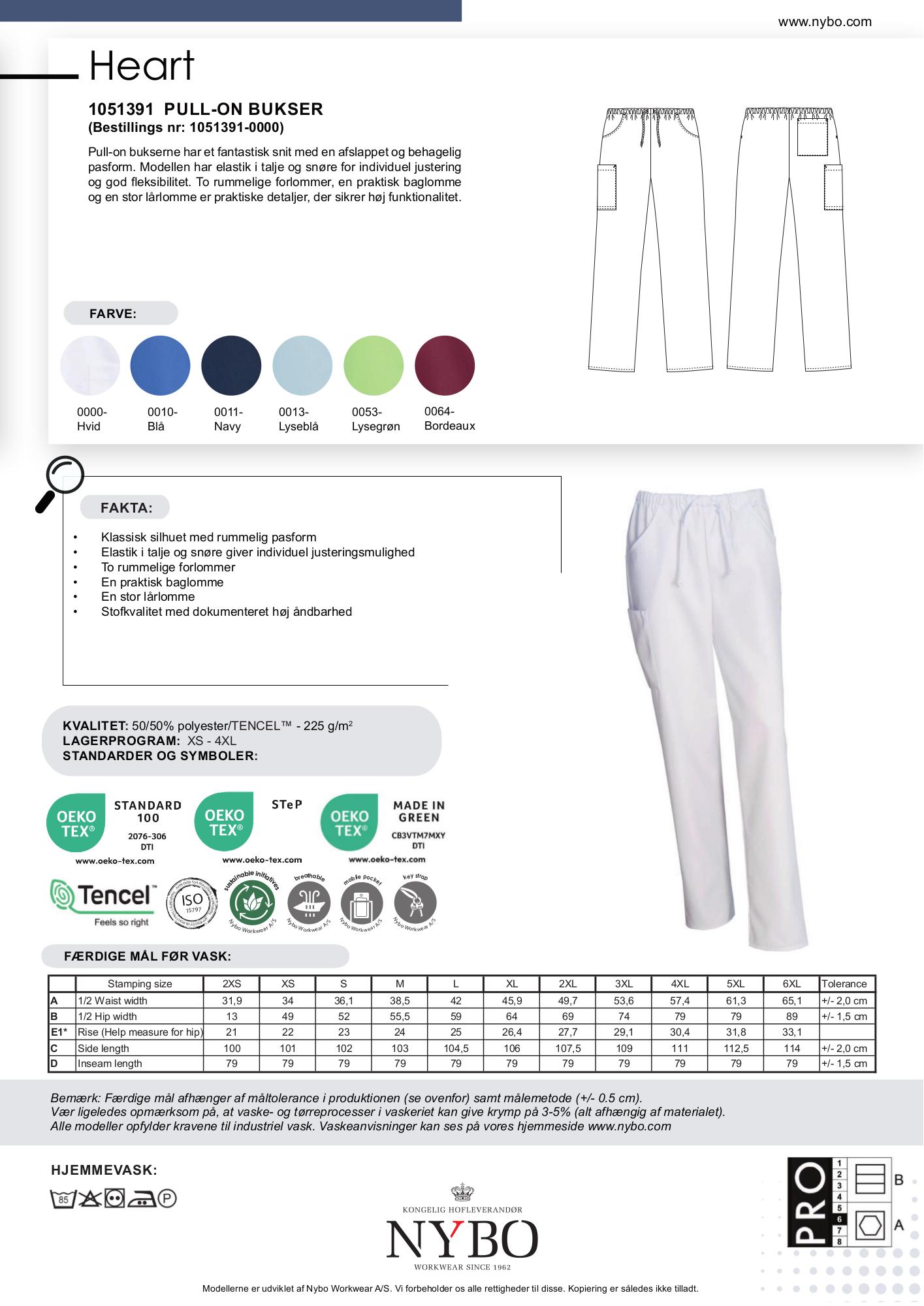 Nybo Hvide Unisex Heart Pull-on Bukser, Åndbar, Elastik i Talje