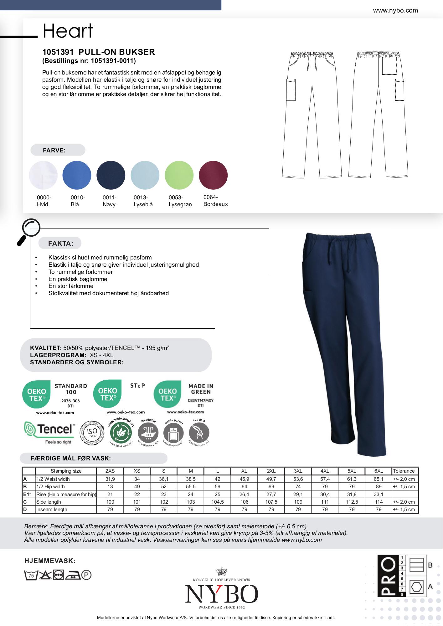 Nybo Navy Unisex Heart Pull-on Bukser, Åndbar, Rummelig Pasform