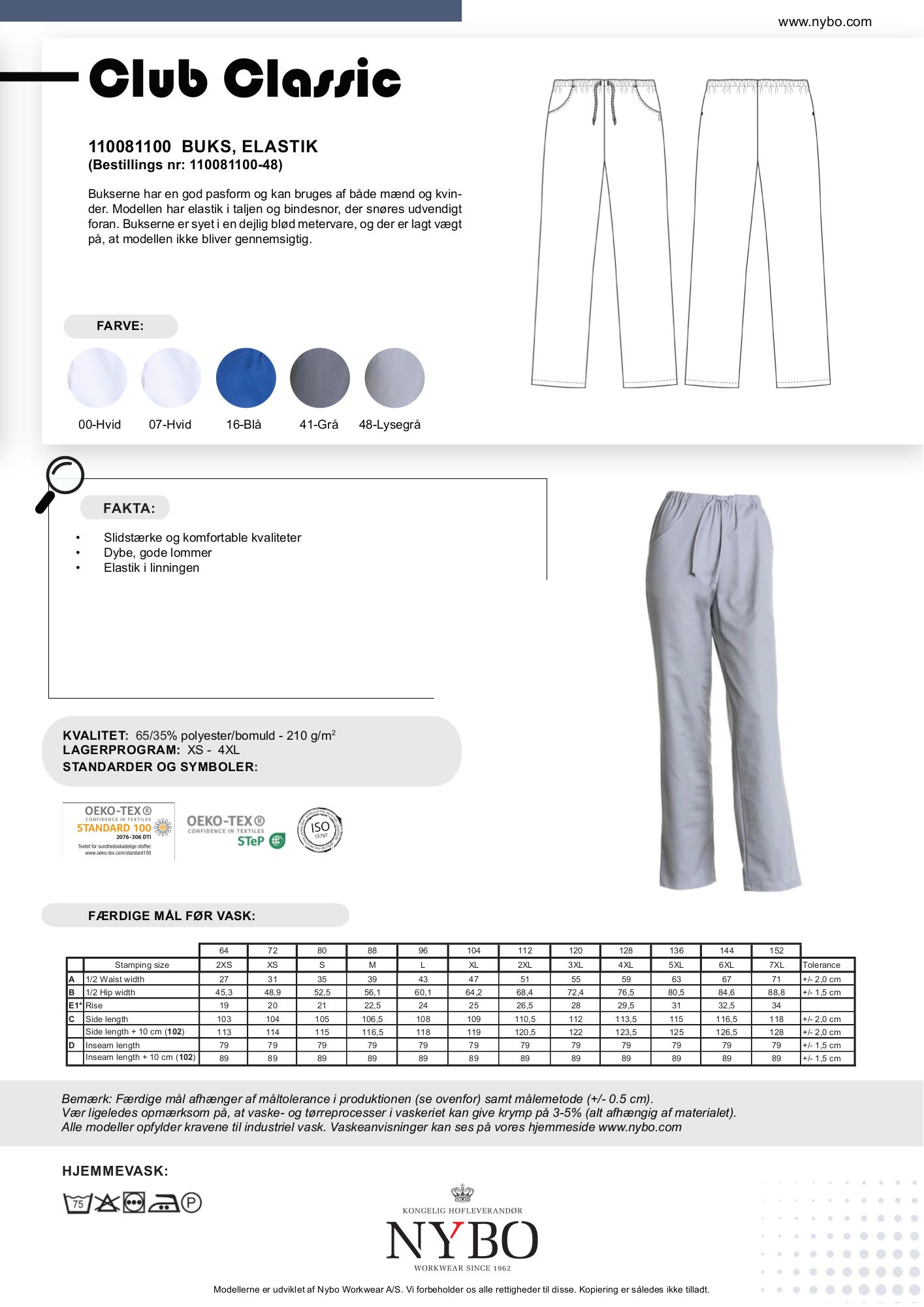 Nybo Pale Grey Damebuks, Club-Classic, Elastik, Bindebånd
