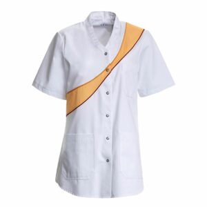 Nybo Hvid/Gul Dame Sunshine Tunika, Kortærmet, Slidser, Komfort