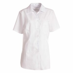 Nybo Hvid Dame Performance Skjorte, Kortærmet, Taljeret