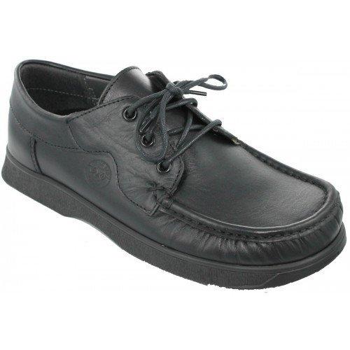 Sort moccasinsko med snøre