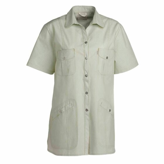 Nybo Lime Stribet Dame Fresh Dametunika, Kortærmet, Justerbar elastik