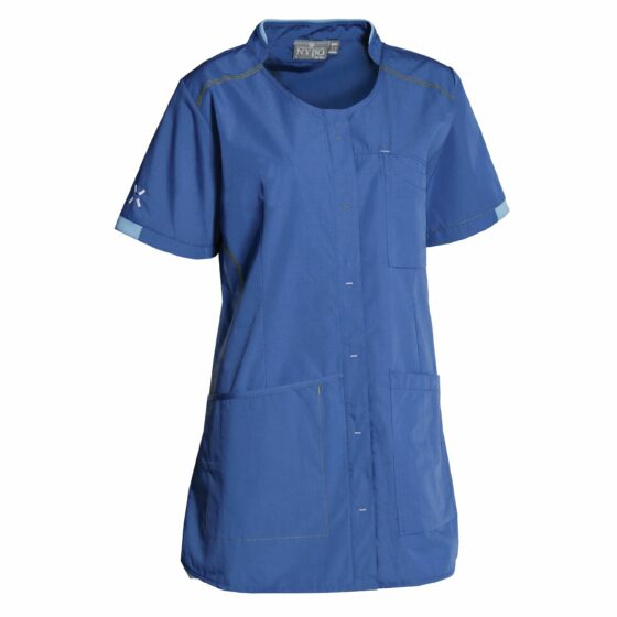 Nybo Blå Dame Sporty Tunika, Rummelig, Justerbar Taljering