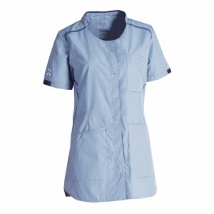 Nybo Lyseblå Dame Sporty Tunika, Justerbar Taljering, Rummelige Lommer