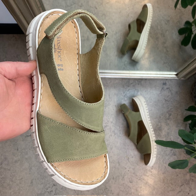 Blød grøn skindsandal fra Relaxshoe