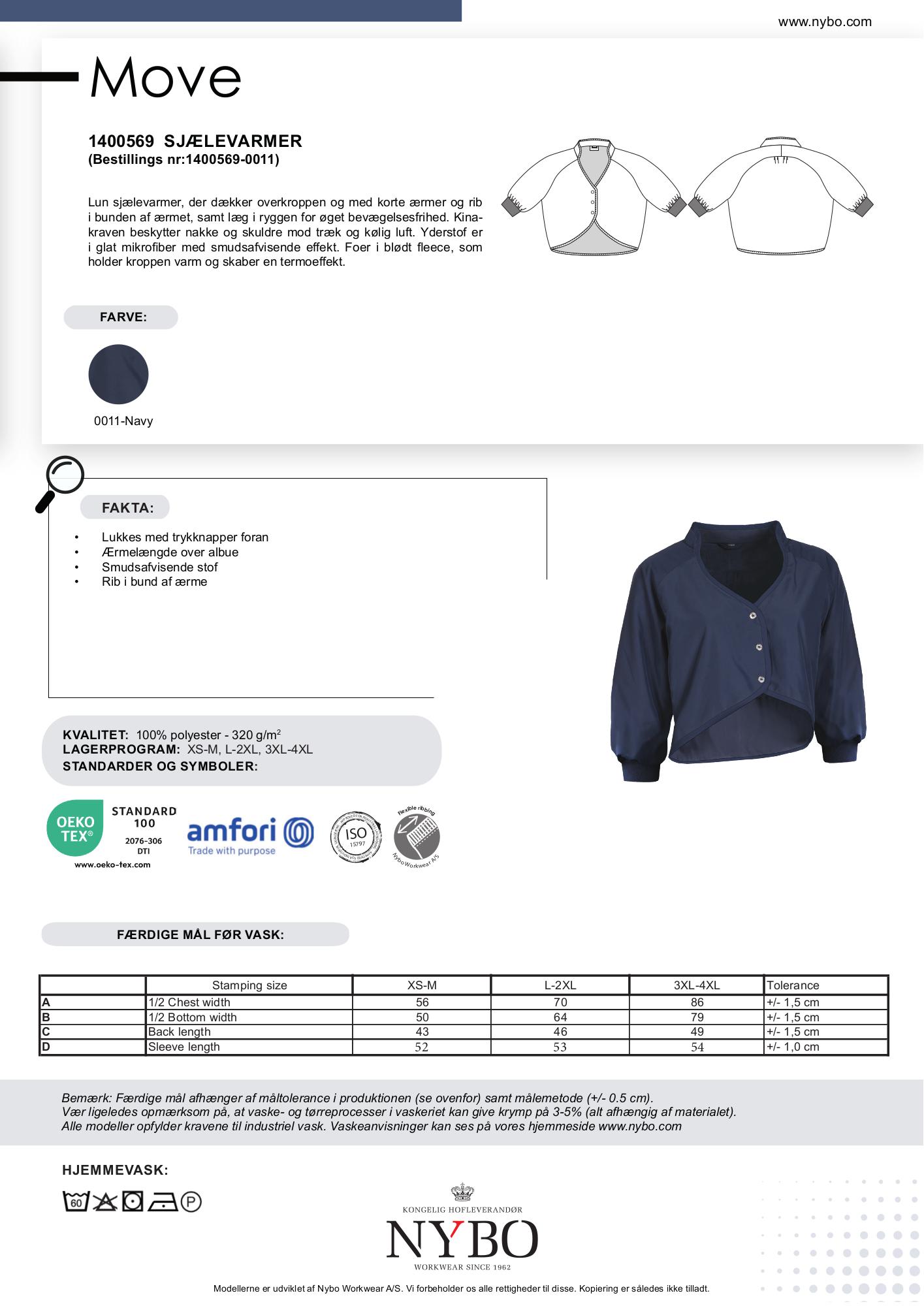 Nybo Navy Unisex Move Sjælevarmer, Kortærmet, Smudsafvisende, Termoeffekt