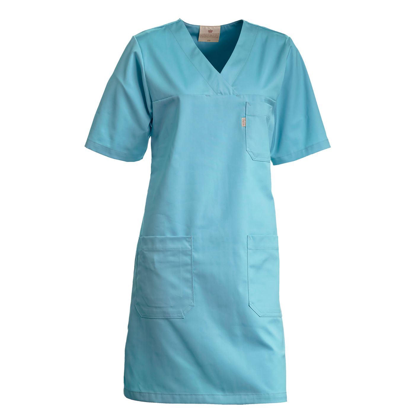 Nybo Turkis Dame Charisma Kjole, Flot Taljering, Praktiske Lommer