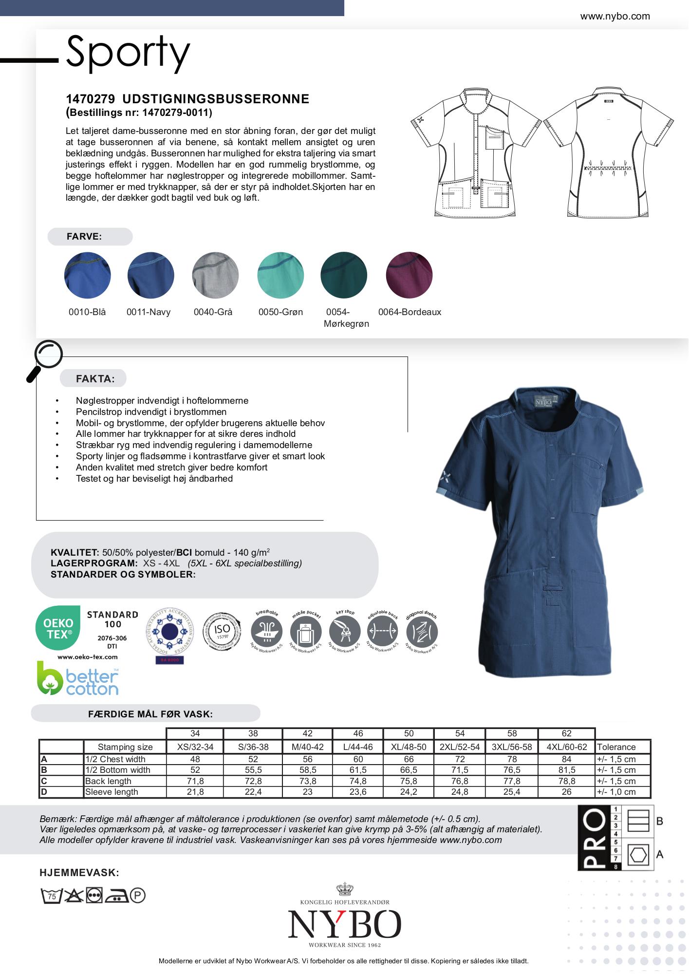 Nybo Navy Damebusseronne Sporty, Fleksibel, Rummelig