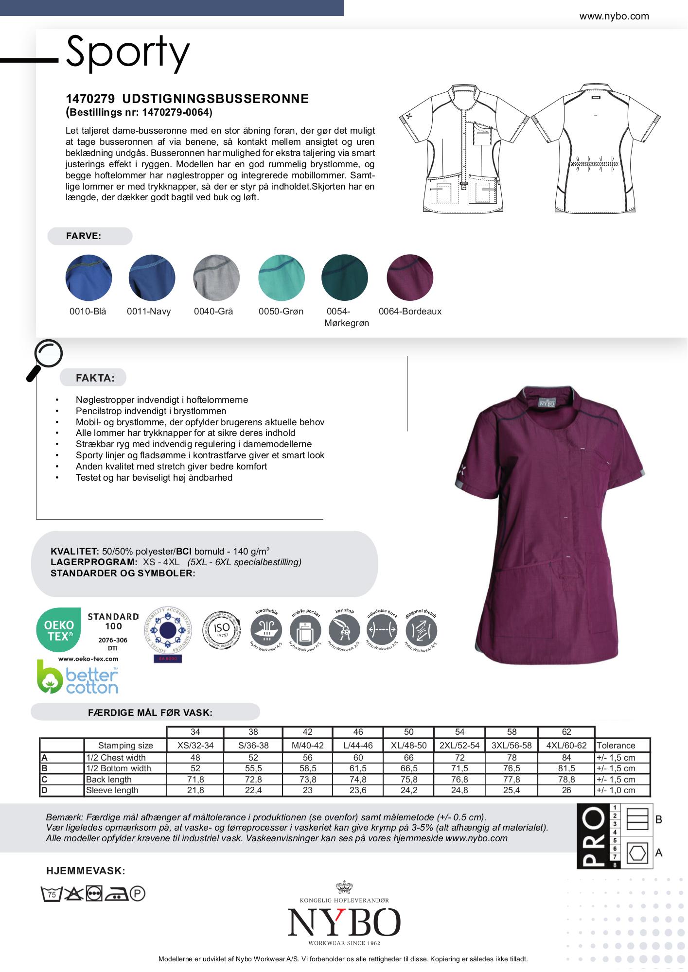 Nybo Bordeaux Damebusseronne Sporty, Taljeret, Fleksibel