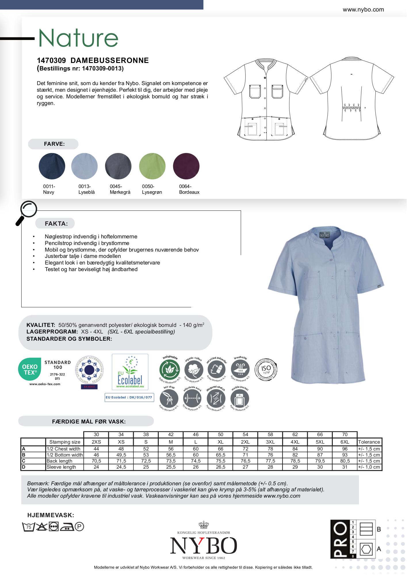 Nybo Lyseblå Damebusseronne, Nature, Stræk, Økologisk Bomuld