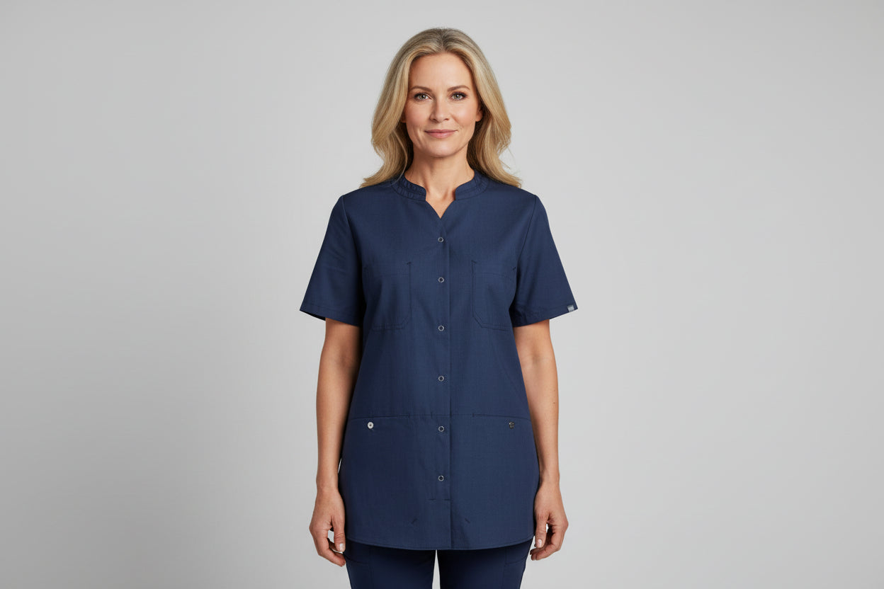 Nybo Navy Damebusseronne Nature, Stretch, Økologisk Bomuld