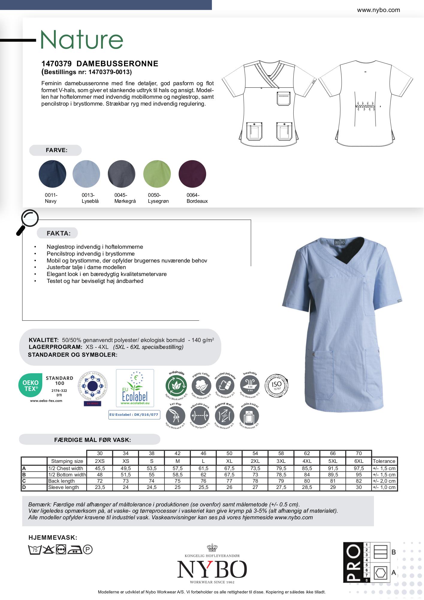 Nybo Lyseblå Dame Nature Damebusseronne, Strækbar Ryg
