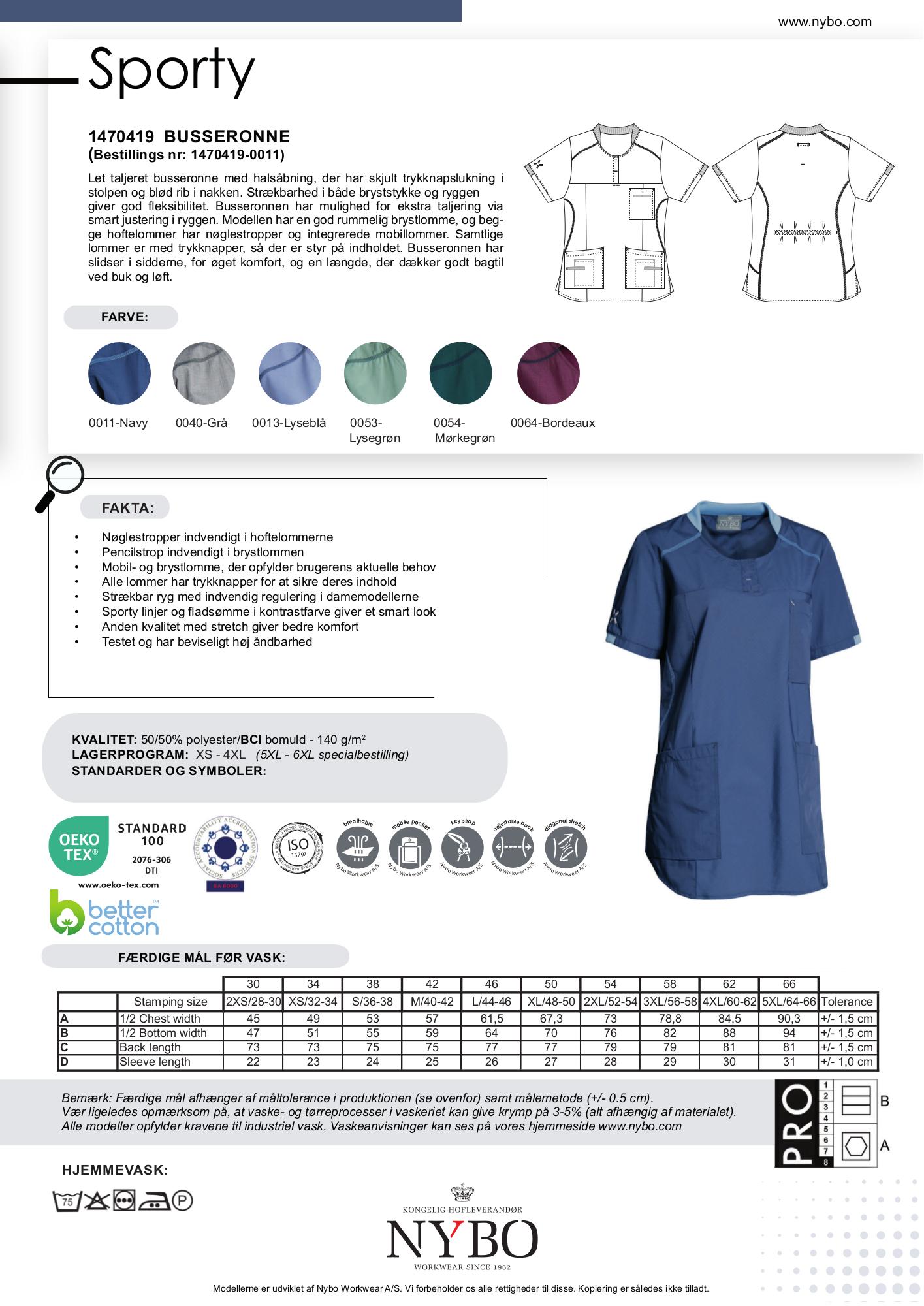 Nybo Navy Damebusseronne Sporty, Stretch, Fleksibel, Komfort