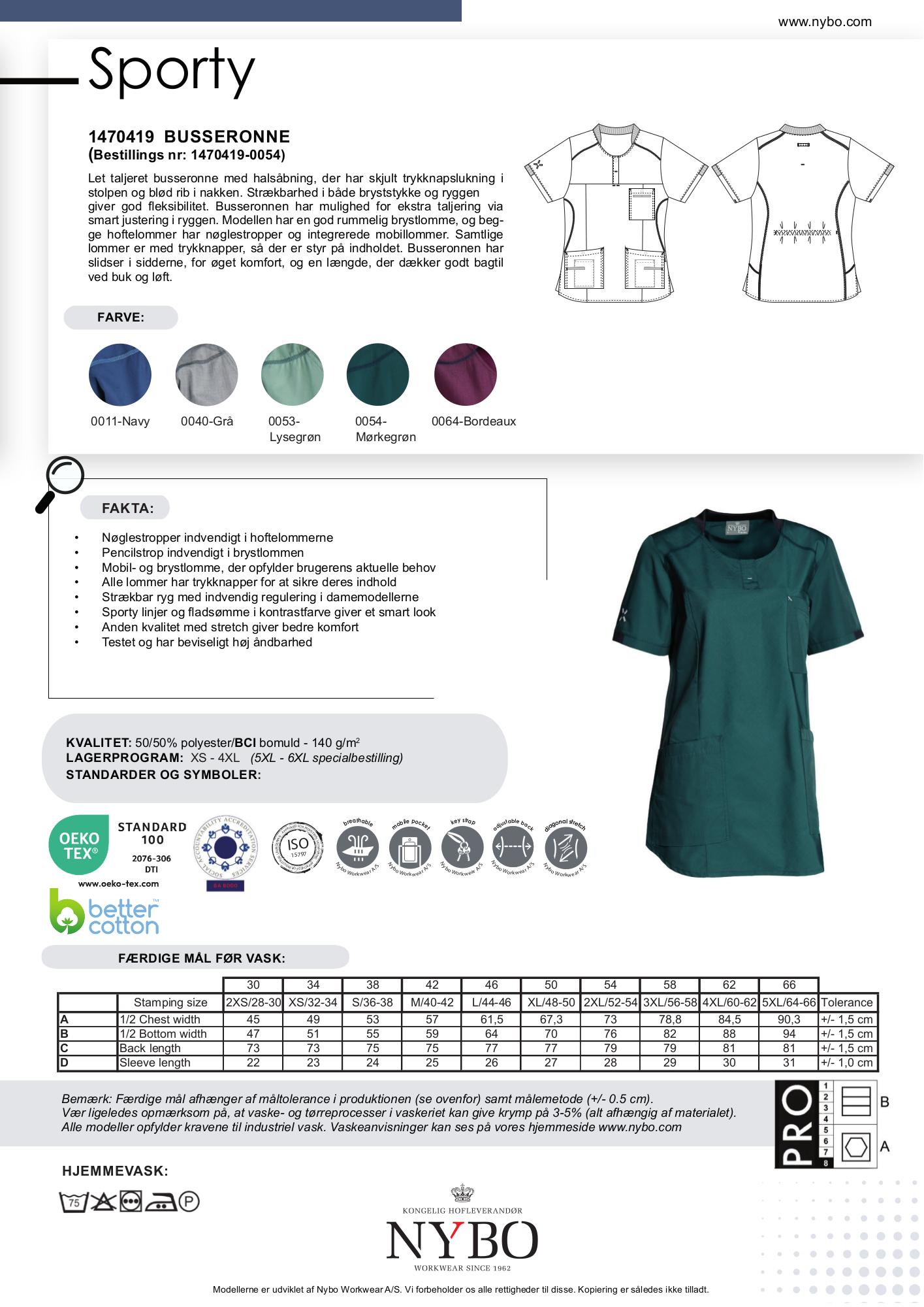 Nybo Mørkegrøn Damebusseronne, Sporty, Strækbar, Komfort