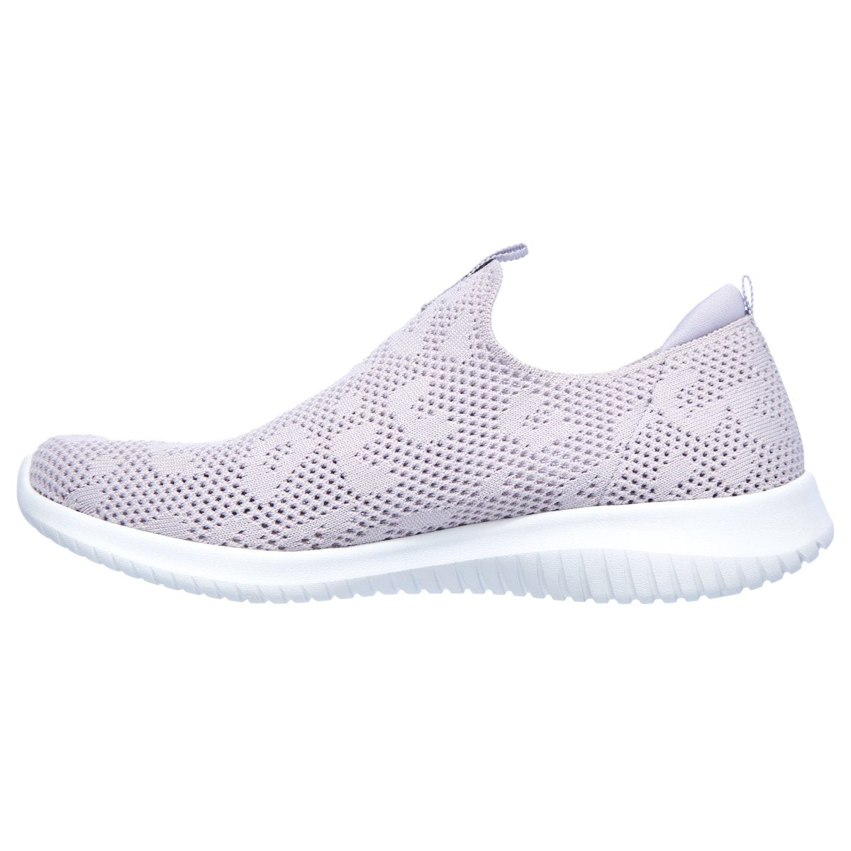 Lavendelfarvet hyttesko i strik fra Skechers