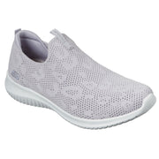 Lavendelfarvet hyttesko i strik fra Skechers