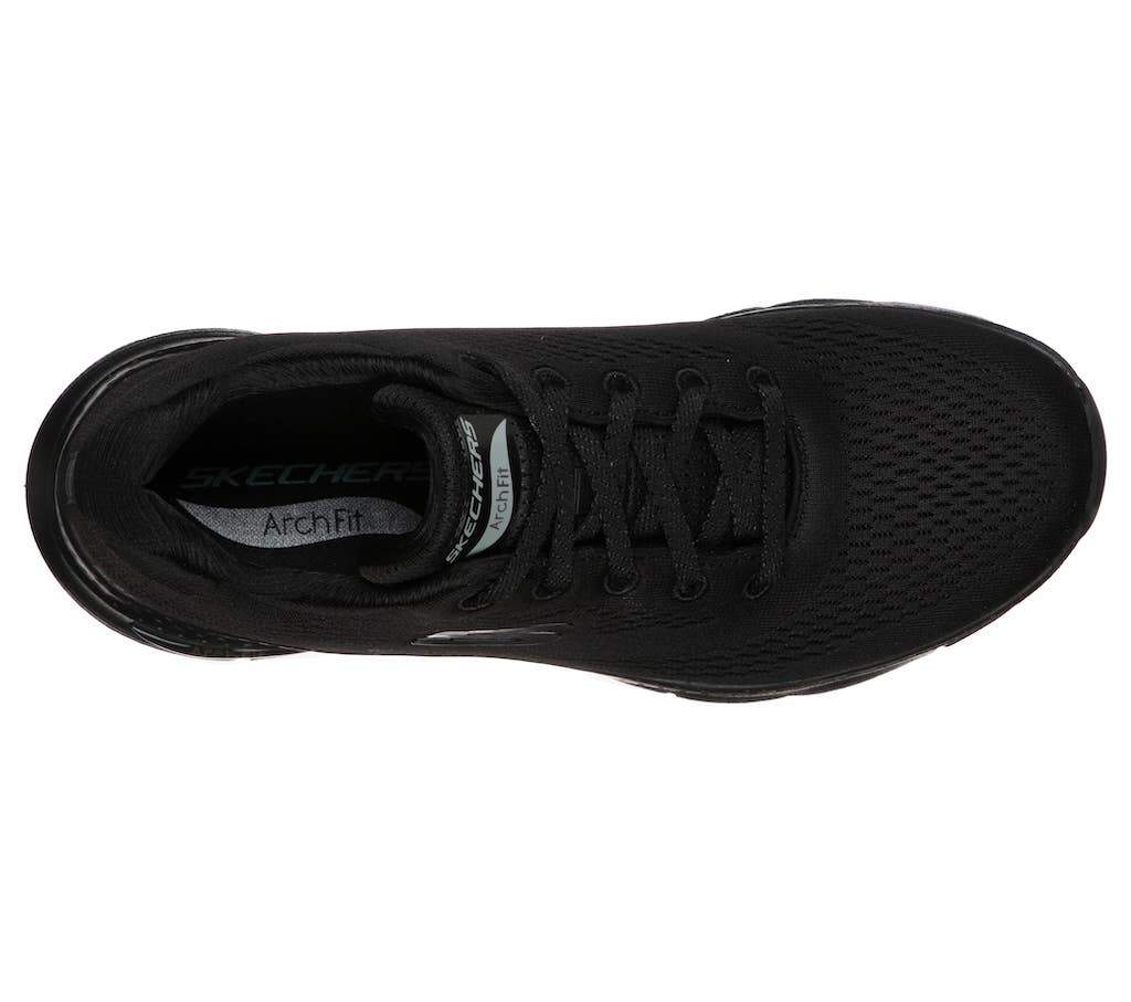 Sorte snøresko med Arch Fit fra Skechers