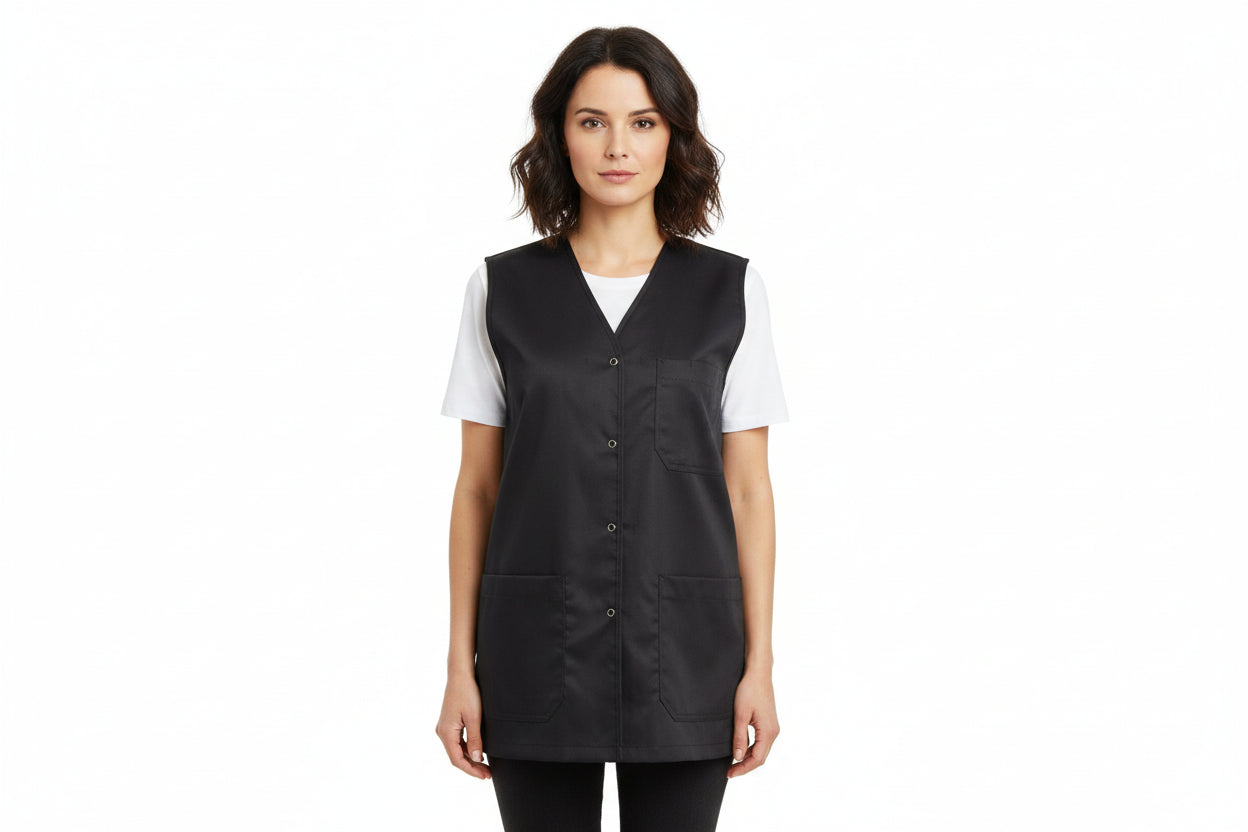 Nybo Sort Unisex Wellness Vest, Stretch, Komfort, Kort