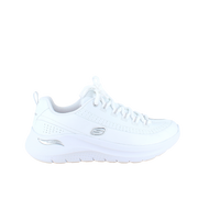 Hvid Skechers med glat skind overflade