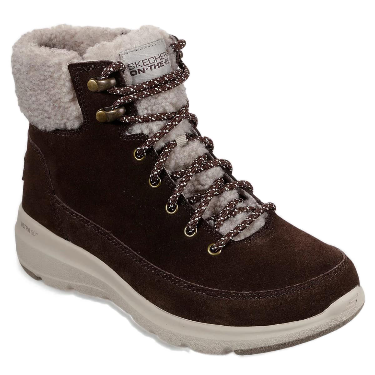 Brun ankelstøvle med lynlås fra Skechers