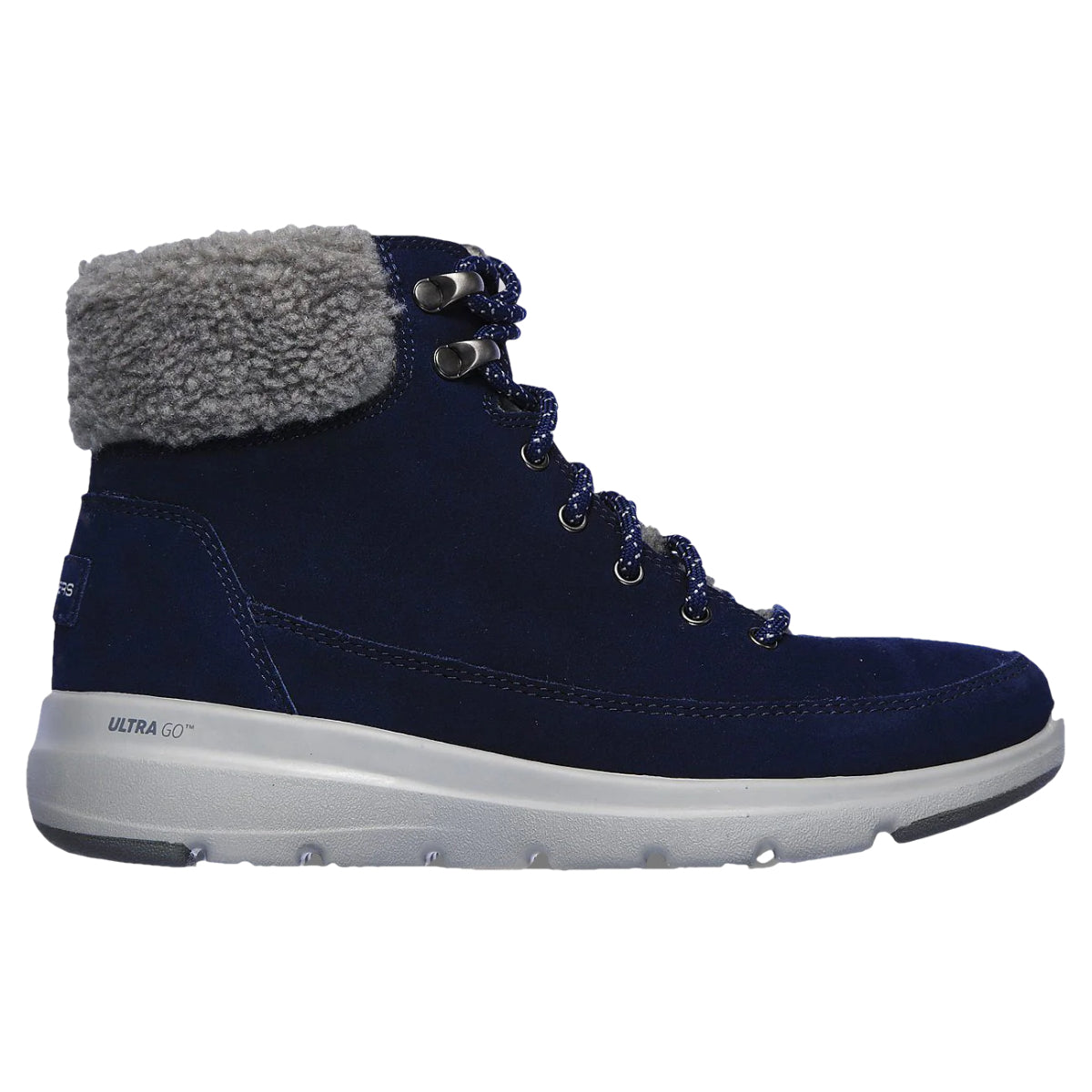Navy damestøvlet med lynlås fra Skechers