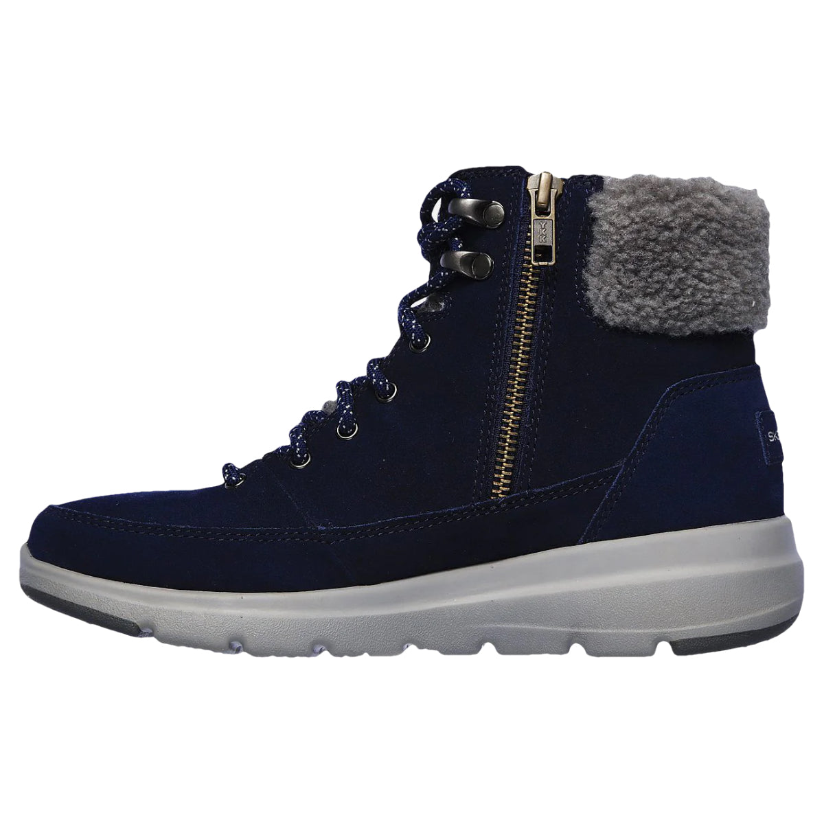 Navy damestøvlet med lynlås fra Skechers
