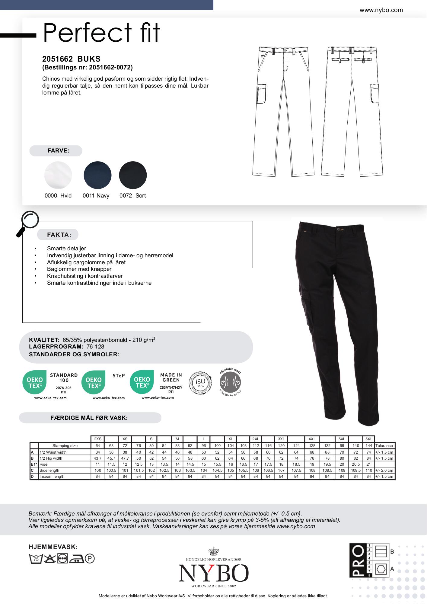 Nybo Sort Herrebuks Perfect Fit, Justerbar Talje, God Pasform